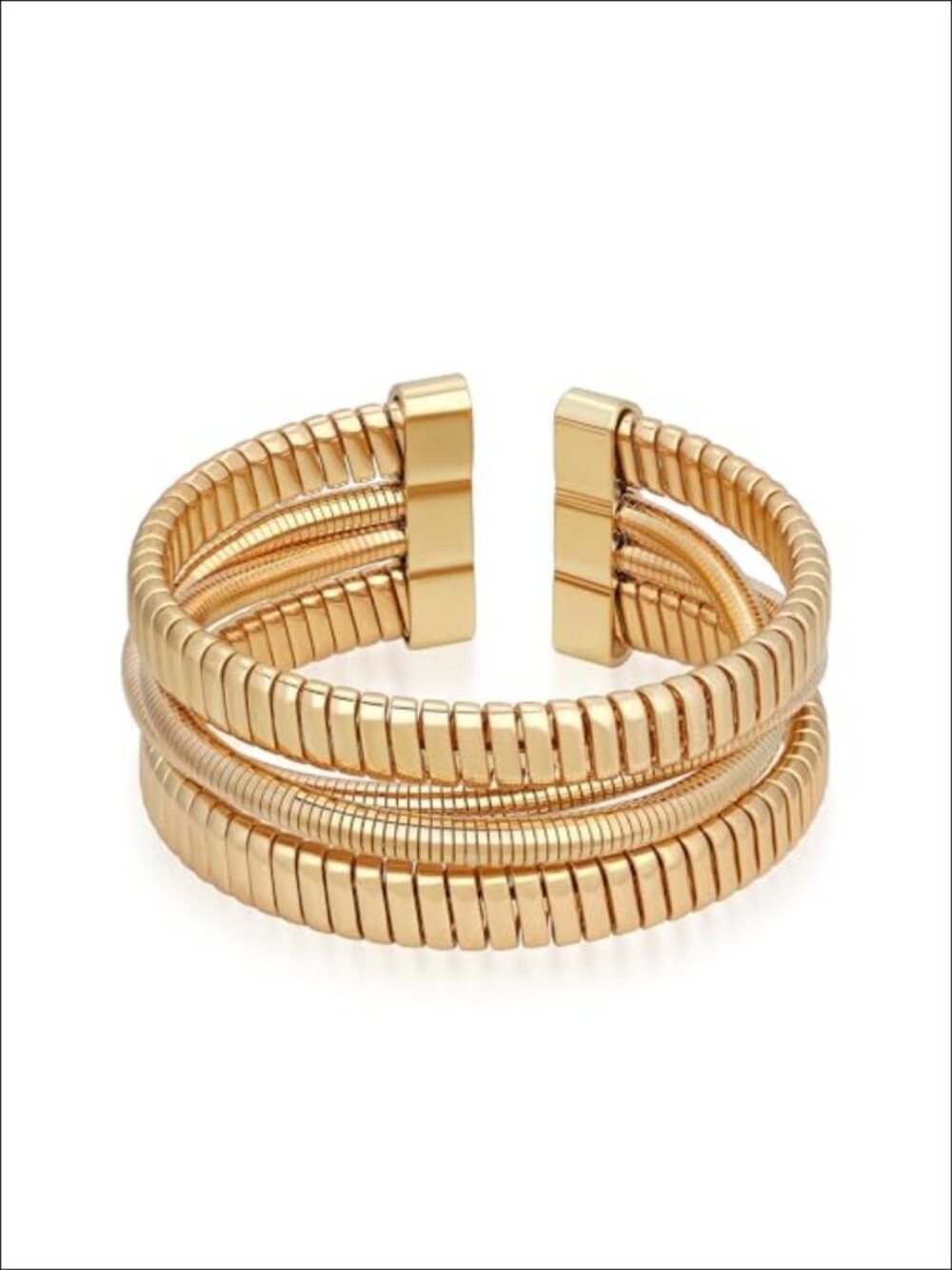 18K Gold Plated Chunky Open Cuff Bracelet Adjustable Statement Bangle